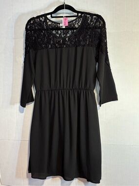 Charming Charlie’s Black Lace Empire Waist Dress Medium